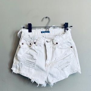 White Denim Shorts